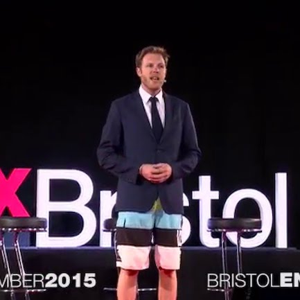 Tom Savage at TEDx Bristol providing a testimonial for James O'Halloran, business coach in Bristol.